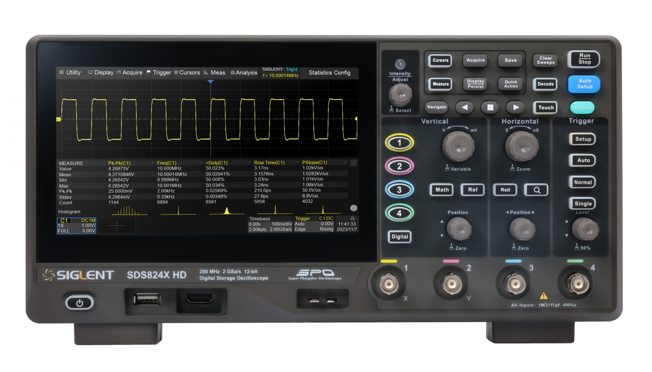 Siglent SDS824X HD 200MHz 4-Ch Digital Oscilloscope ($839.00